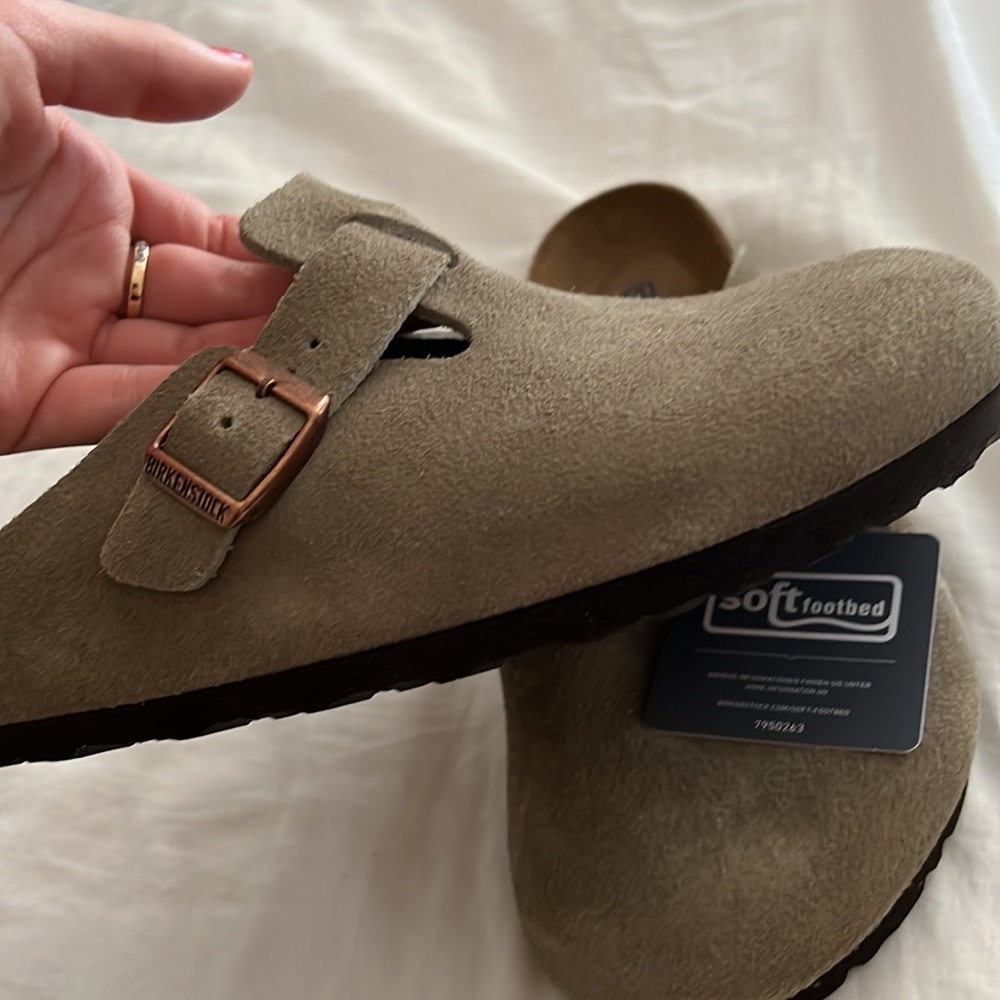 Boston Birkenstocks clogs